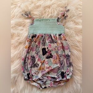 GUC Birdie Bean Zoe Animals Blowing Bubbles Romper 3T